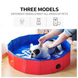 Foldable Outdoor Pet Dog Pool - Collapsible PVC Kids Swimming Bath Tub