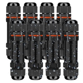 Cable connector, waterproof IP68, connection sleeve, underground cable, 3-pole connection box for 1 mm - 13 mm cable diameter, junction box outdoor