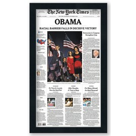 12.5x22 Black Modern Wood Newspaper Frame - UV Resistant, Acrylic Plastic Front Prevents Paper from Fading Sleek Hanging Display Case for Entire Newspaper, Acid-Free, for Home or Office - 12.5x22