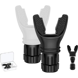 Oxyflow Breath Trainer, Portable Muscle Trainer with Adjustable Resistance, Improve Endurancee and Strength for All, Daily Fitness Trainer, Easy to Clean, 2PCS (Black/White) Gym Accessories Home Workout - Item Packa: 1