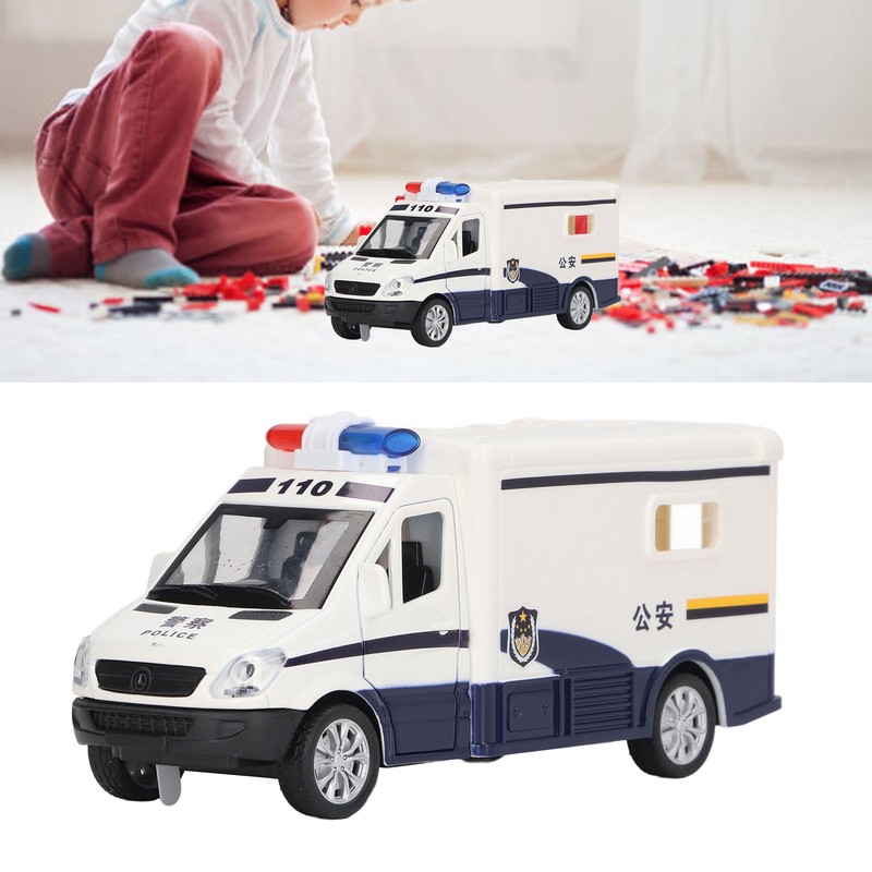 Kids Vehicle Toy 4 Door Opening Simulated Pull Back Alloy