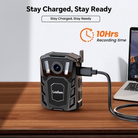 LOSFOM Video Body Camera with Audio: WD1 2100mAh Battery with 10Hrs Recording, Affordable Body Camera with Night Vision, for Law Enforcement, Delivery, Security Patrols, and Outdoor Monitoring (256GB)