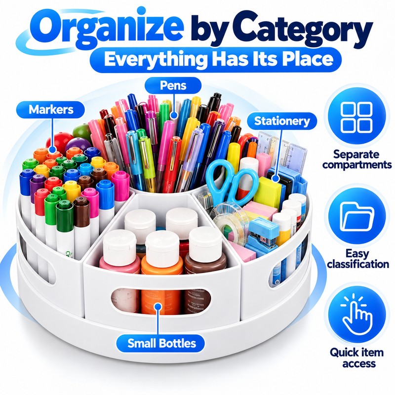 360° Rotating Desk Organizer for Office & School – 7