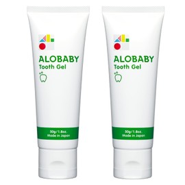 Arobaby Teething Gel, 1.8 oz (50 g), 2 Pieces, Orange Flavor, Toothpaste, Toothpaste, Fluorine-Free, Baby, Kids, Organic