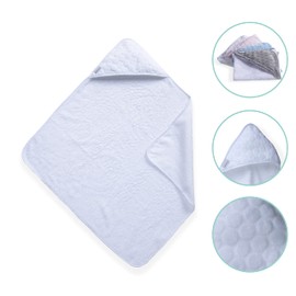 Clair de Lune | Marshmallow Hooded baby bath towel | 75 x 75 cm White | For Bath time | Super Soft Cotton/Terry Towelling |