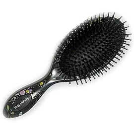 Chilsung 칠성 플라워 타원 쿠션 브러쉬 대 1p 웻브러쉬 헤어빗 쿠션브러쉬 [블랙] Chilsung Flower Oval Cushion Brush Large 1p Wet Brush Hair Comb Cushion Brush [Black]