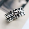 ENERGY STONE 925 Sterling Silver Fidget Ring | Spinner Ring