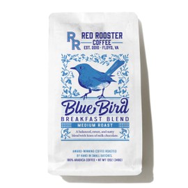 Red Rooster Coffee, Blue Bird Breakfast Blend - Sweet, Nutty Medium Roast Blend With Hints of Milk Chocolate - 12 oz. Whole Bean