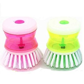 GOSONO 2PCS Hydraulic Plastic washing brush pot multicolor kitchen gadgets Wash Tool Pan Dish Bowl Palm Brush Scrubber Cleaning