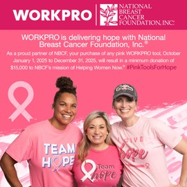 WORKPRO Full Size Cordless Hot Melt Glue Gun - 12V Rechargeable Fast Preheating Glue Gun Kit with 15pcs Full Size Glue Sticks, Auto Power-off Glue Gun for DIY Project, Art, Craft - Pink Ribbon | WORKPRO