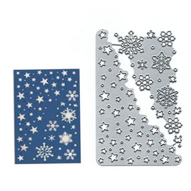Snowflakes Stars Triangle Side Frame Metal Die Cuts,Christmas Frame Lace Snowflake Edge Cutting Dies Cut Stencils for DIY Embossing Photo Decorative Paper Dies Scrapbooking Card Making
