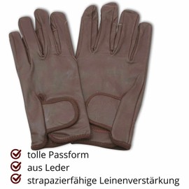 AMKA Leather driving gloves, carriage gloves with reinforcements for the driving line