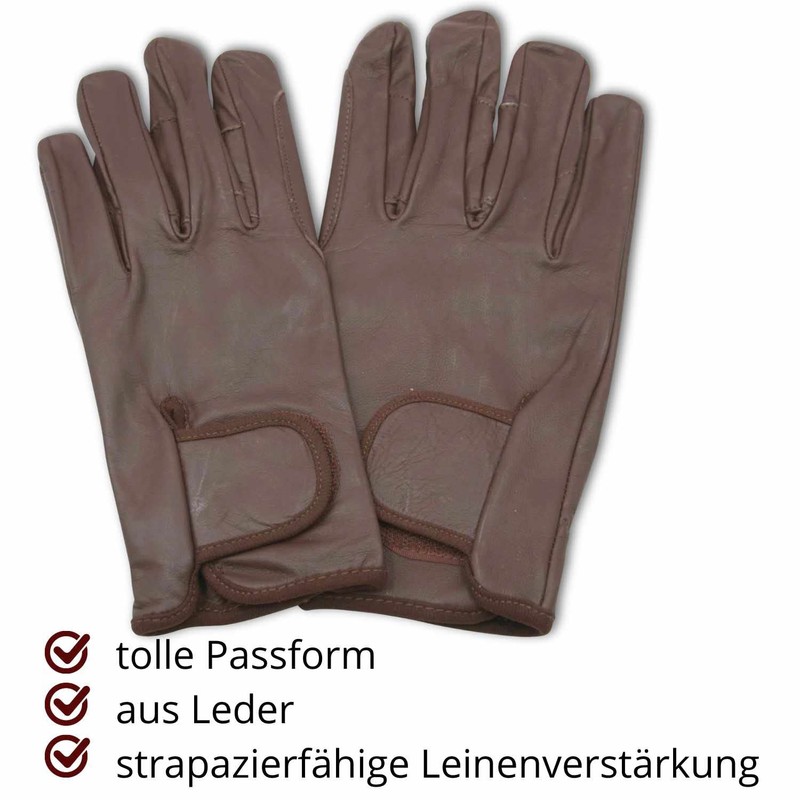 AMKA Leather driving gloves, carriage gloves with reinforcements for the