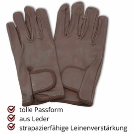 AMKA Leather driving gloves, carriage gloves with reinforcements for the driving line