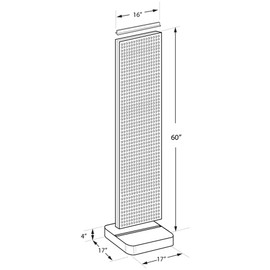 Azar Displays 700770-PUR-6B50 TWO-SIDED PEGBOARD FLOOR DISPLAY NON- REVOLVING ROUND STUDIO BASE. PANEL SIZE: 16" W X 60" H, Purple, (50-Pack 6" Hooks Included)