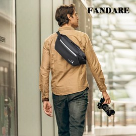 FANDARE Ultralight Chest Bag Bum Bag Men's Belt Bag Sling Bag Sports Bag Waterproof PU Waist Bag Shoulder Bag for Outdoor Sports Jogging Hiking Cycling Travel Daypacks, black