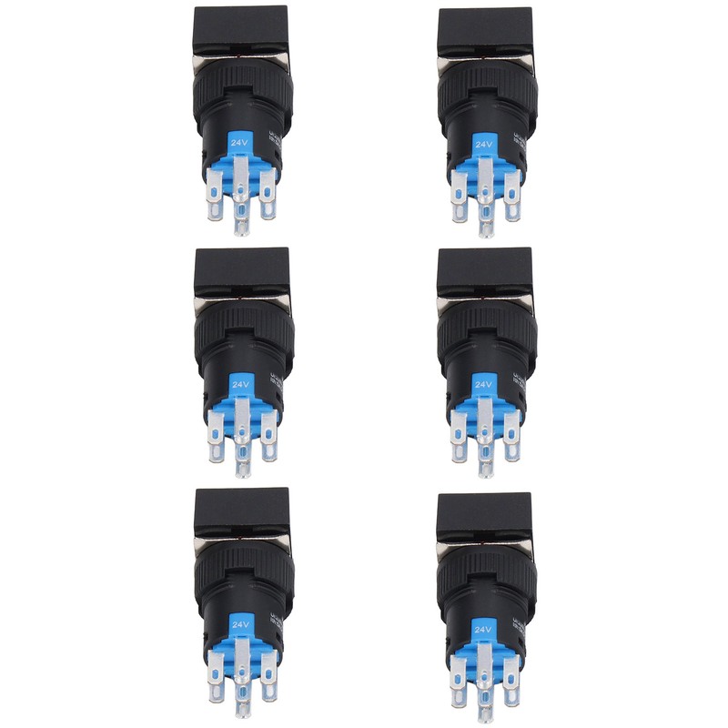 25 Pcs Push Button Switch Light Indicate Self Locking Long