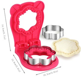 QinhBting Sandwich Cutter And Sealing Machine, Flower Shaped Sandwich Cutter, Sturdy And Durable, Suitable For Children's Favorite Lunch Sandwich Cutter, Red