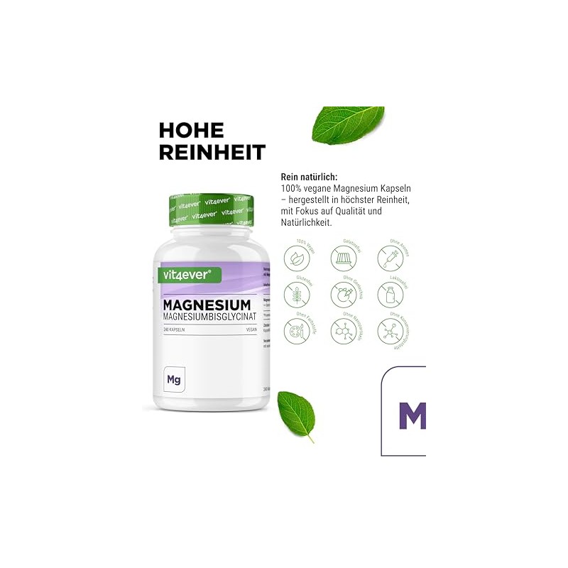 vit4ever Magnesium Bisglycinate - 240 Capsules - 300mg Magnesium -