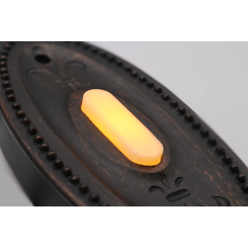 HOMEnhancements Rubbed Bronze Traditional Oval Doorbell, Wired Doorbell Button, Decorative
