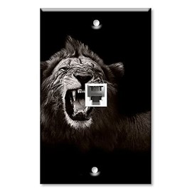 Art Plates - One Port RJ11 - Telephone decorative printed keystone style wall plate. CAT3 - RJ12 Female to Female phone jack. Works for phones, fax, ect. - Lion Roaring