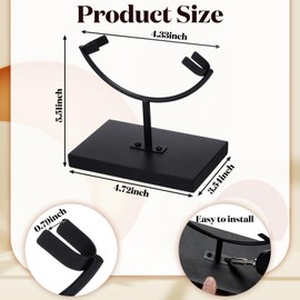 Marsui 2 Pcs Metal Rock Display Stand Crystal Holders Black One Arm Two Prong Display Easel Holder for Slab Slice Fossil Flat Minerals and Crystals (4.72 x 3.54 x 5.51 Inches)