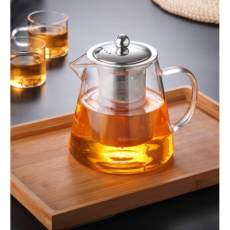 Glass Teapot with Infuser Tea Pot 32oz/43oz Tea Kettle Stovetop