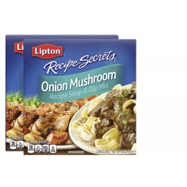 Lipton Soup and Dip Mix For a Delicious Meal Onion Mushroom 1.8 oz, Pack of 2