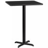 Belnick 30" Square Black Laminate Table Top With Base -