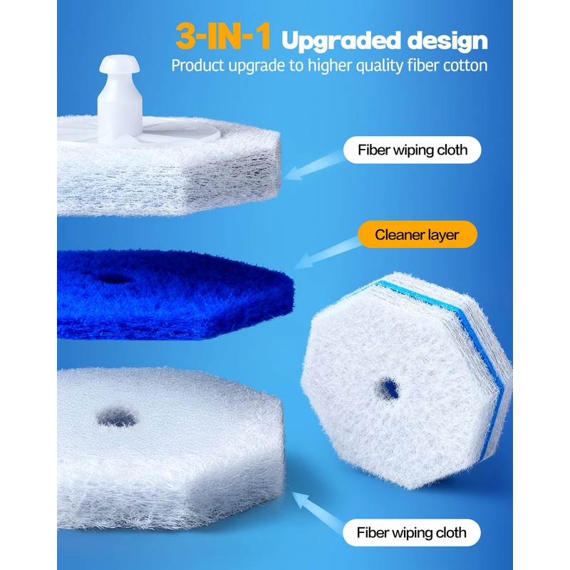 60 Pack Toilet Wand Refills Compatible with Clorox Toilet Brushes,