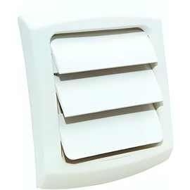 (1)-4" White Plastic Louvered Clothes Dryer Replacement Vent Cap LC4WZW