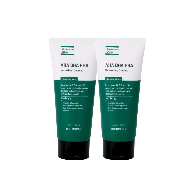 (2ea) AHA BHA PHA Refreshing Calming Cleansing Foam 120ml /