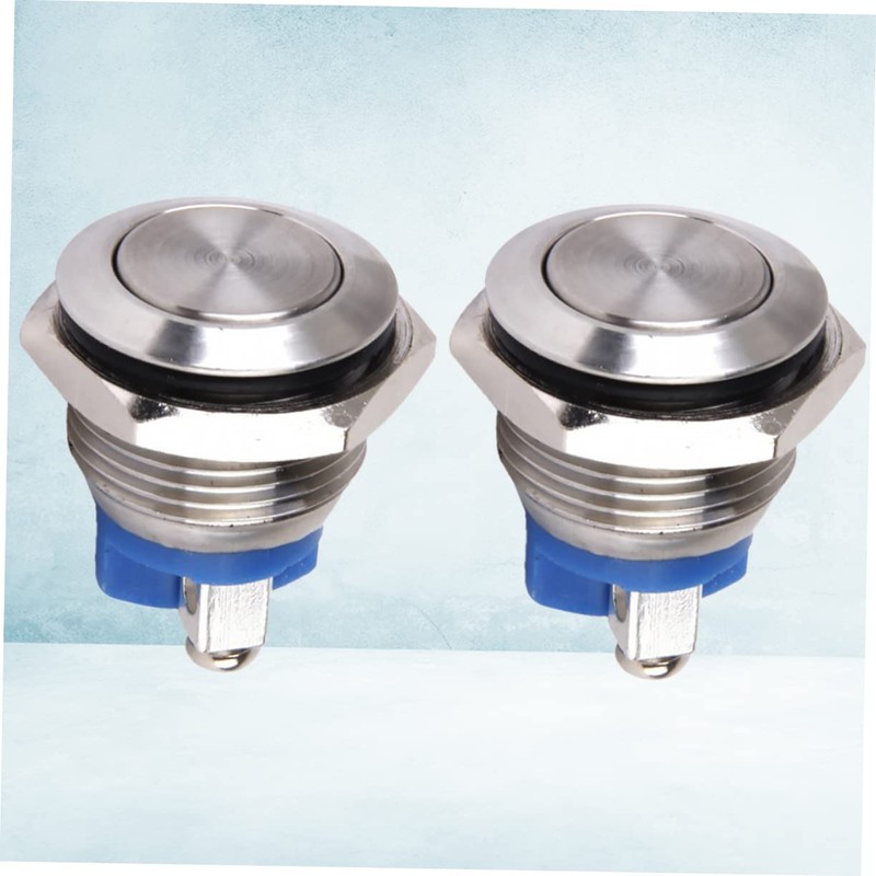 Healeved Stainless Steel Momentary Push Button 16mm Metal Self Reset