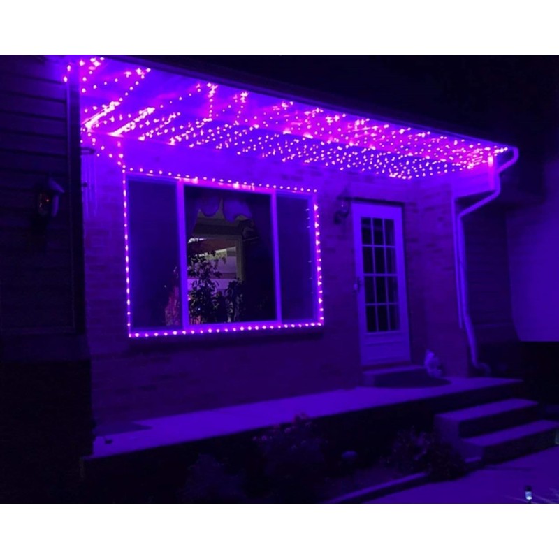 QITONG 2 Pack Purple Solar Fairy Lights Outdoor Waterproof, Each