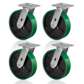 Unbranded 8"X 2" Heavy Duty Casters - Polyurethane Caster with Capacity up to 1500-6000 LB - 4 Swivel