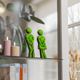 Zwayve Toilet Moss Sign Set Man & Woman Funny Moss Wall Decoration for Toilets Sustainable and Stylish Toilet Sign in Black Perfect Decoration for Bathrooms and Guest Toilets