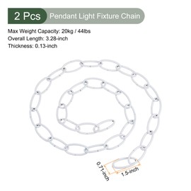 YOKIVE 2 Pcs Pendant Light Fixture Chains, Adjustable Chandelier Hanging Link, Great for Flower Pots, Plant Basket, Lantern, Ornament (White, 3.28-Ft)