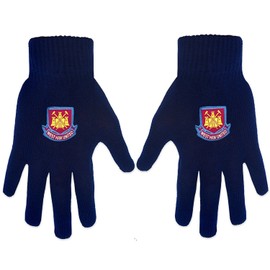 Knitted Gloves – Various Teams to choose from.) (Junior Size/West Ham United F.C Football Club)