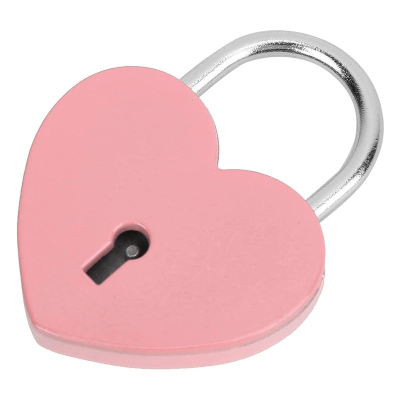 Heart Shape Metal Padlock with Key, Mini Colorful Lock for