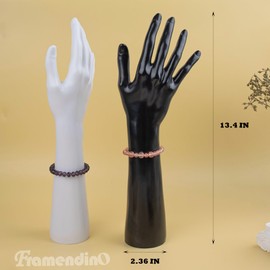 Framendino, 2 unidades de soporte organizador de anillo de mano para mujer grande, color blanco y negro