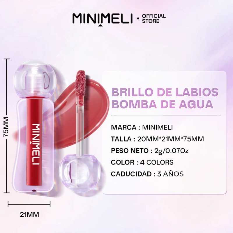 Minimeli Brillo Labios Espejo Hidratante Transparente Plump
