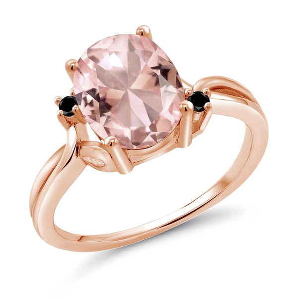 Gem Stone King 18K Rose Gold Plated Silver Peach Nano