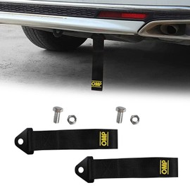 Racing Tow Strap, Racing Car Trailer Rope, Car Tow Loop, Motorcycle Tow Loop, Multifunctional Traction Rope, Nylon Tow Ropes, for Front Rear Bumper, Black, 2 Pieces