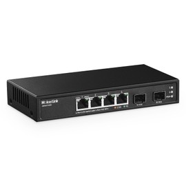 MokerLink 4 Port 2.5G Ethernet Switch with 2 Port 10G SFP+ Slot, 4 x 2.5G Base-T Ports Compatible with 10/100/1000Mbps, Metal Unmanaged Fanless Small Network Switch