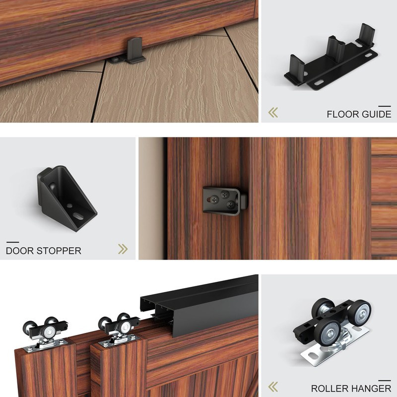 WEWORTH Heavy Duty Double Bypass Sliding Closet Door Track Kit