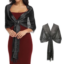 1 piece of shawls and wraps for the evening party, formal dresses, wedding, bridesmaid with free scarf buckle, sparkling metallic pashmina shawl wraps, scarf for evening party, bridal formal dresses
