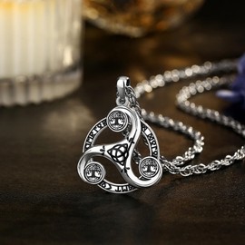 AEONSLOVE Viking Tree of Life Necklace for Men and Women, 925 Sterling Silver Rune Necklace, Yggdrasil, Valknut Vegvisir, Wolf and Raven, Dragon Pendant, Nordic Mythology Amulet Odin Jewellery