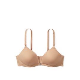 Victoria's Secret Pink Wear Everywhere Adaptive Bra, Wireless, Lightly Lined, Magnetic Front Closure, Praline, (38C)