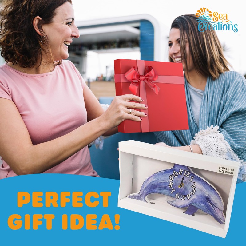 Sea Creations Wooden Wall Clock - Coastal, Nautical, and Beach