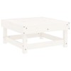 White Solid Wood Patio Footstool With Cushion Contemporary Outdoor Furniture
